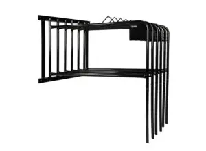 Zwarte dekenrek voor 6 paardendekens