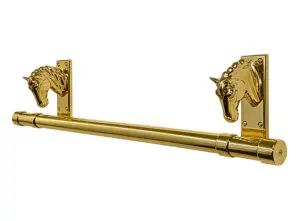 Luxe dekenrek met paardenhoofden - goud