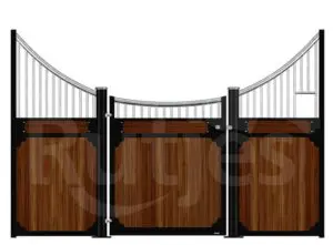 Klassieke paardenbox voorwand met RVS spijlen