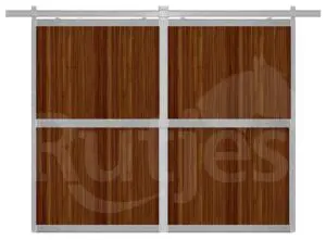 Schuifdeur dubbel-geheel dicht-bamboe-