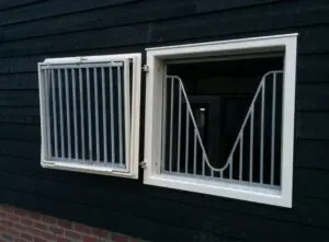 gepoedercoat stalraam, veiligheidsglas