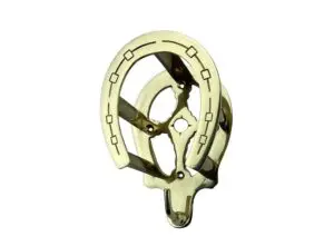 gouden hoofdstelhouder - messing hoefijzer