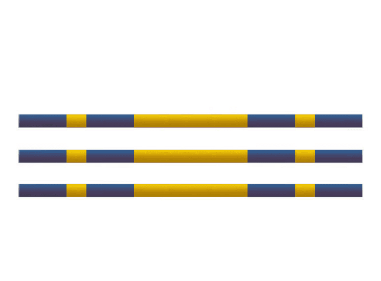 Hindernissen | Houten balken | blauw – geel
